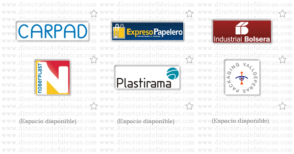 Muro con logotipos de Fabricas de Bolsas de Papel en España
