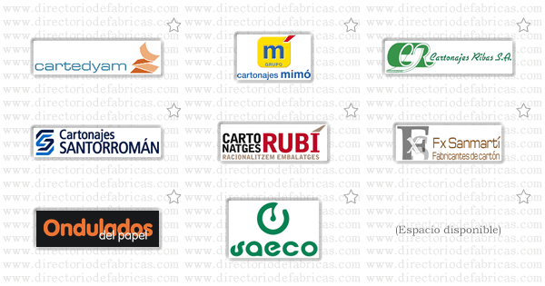 Muro con logotipos de Fabricas de Carton en España