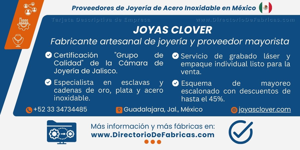 Business Card: Joyas Clover │ Directorio De Fabricas