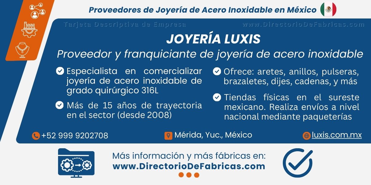 Business Card: JOYERÍA LUXIS │ Directorio De Fabricas