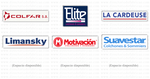 Muro con logotipos de Fábricas de Colchones ubicadas en Argentina