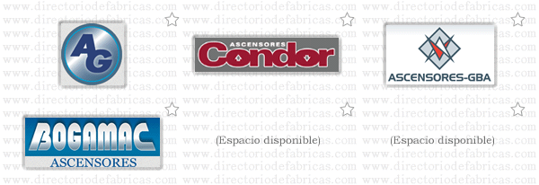 Muro con logotipos de Fábricas de Ascensores ubicadas en Argentina