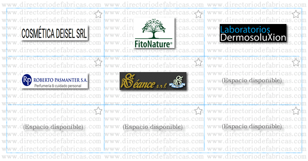 Muro con logotipos de Fábricas de Cosmeticos ubicadas en Argentina