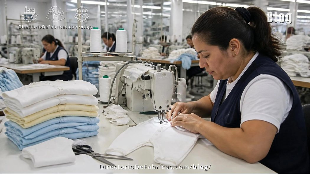 Planta de confección textil infantil en México con operarias especializadas en el ensamble de prendas de algodón.