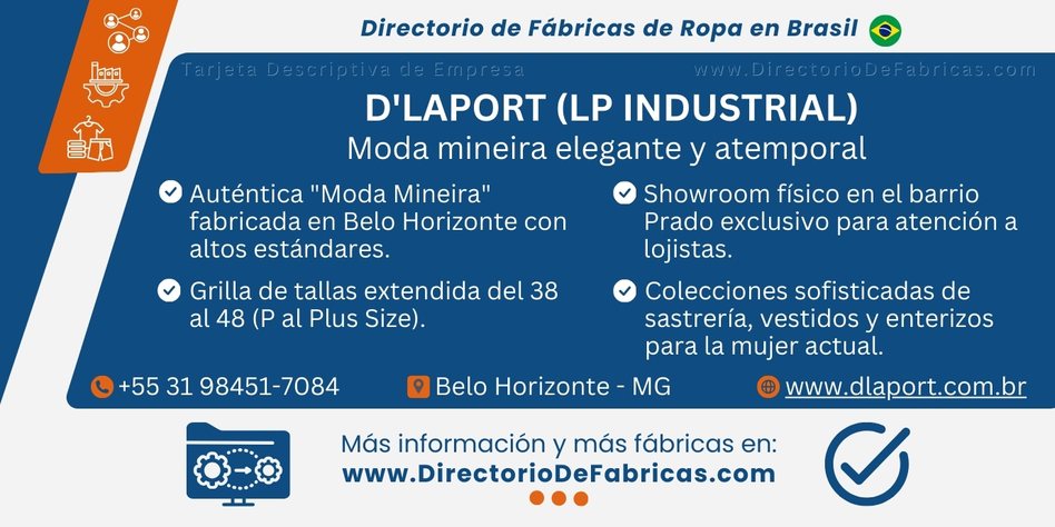 Business Card: D'laport Moda Mineira │ Directorio De Fabricas
