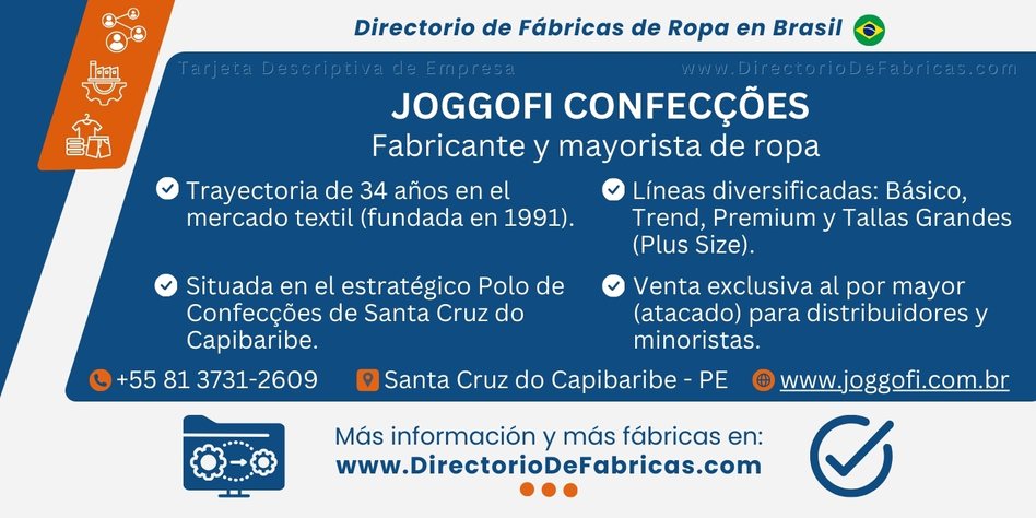 Business Card: Joggofi Confecções │ Directorio De Fabricas