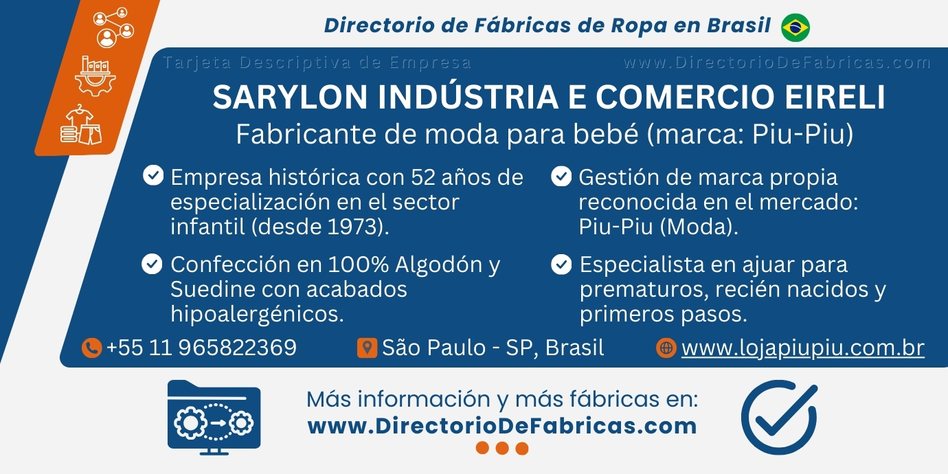 Business Card: Sarylon Indústria (Piu-Piu) │ Directorio De Fabricas