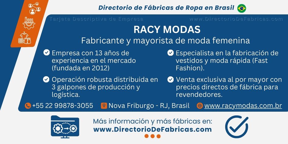 Business Card: Racy Modas │ Directorio De Fabricas