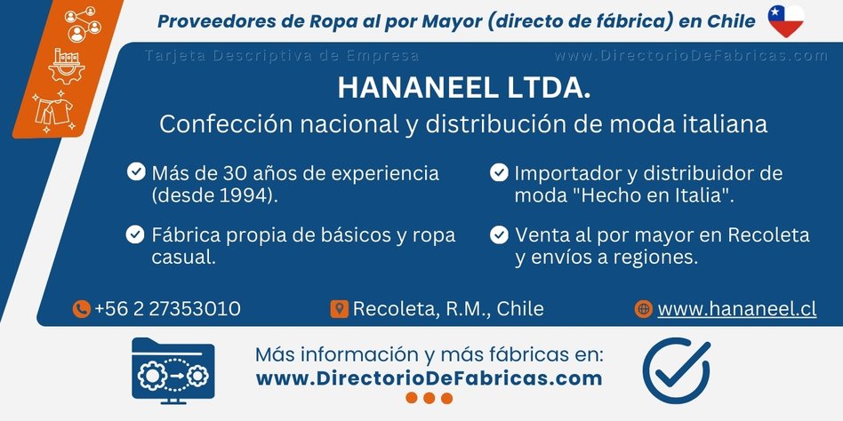 Business Card: Hananeel Ltda. │ Directorio De Fabricas