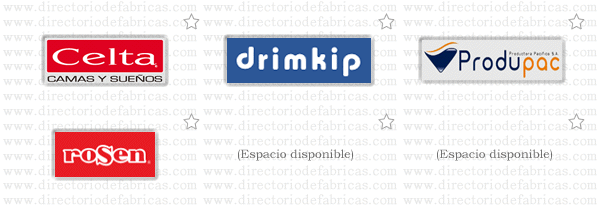Muro con logotipos de Fábricas de Colchones ubicadas en Chile