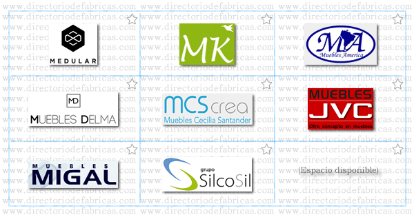 Muro con logotipos de Fábricas de Muebles ubicadas en Chile