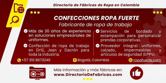 Business Card: Confecciones Ropa Fuerte │ Directorio De Fabricas