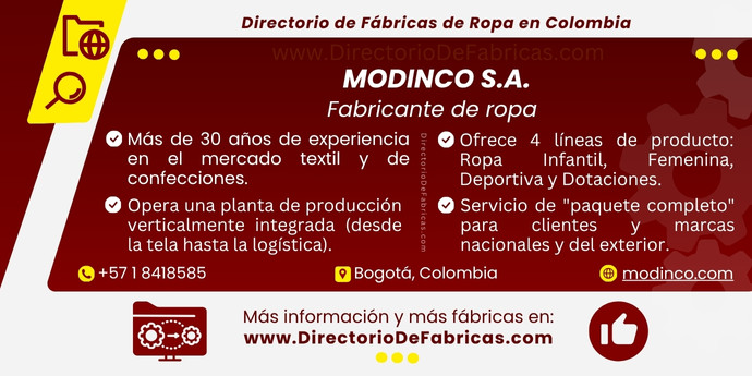 Business Card: Modinco S.A. │ Directorio De Fabricas