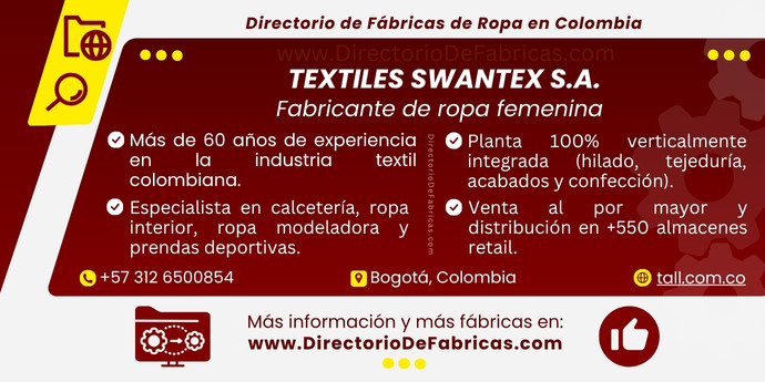 Business Card: Textiles Swantex S.A. │ Directorio De Fabricas