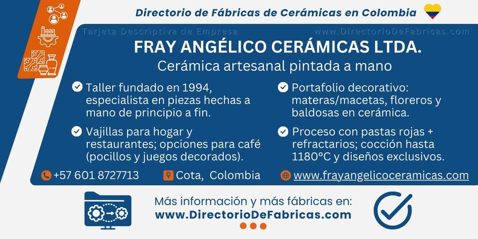 Business Card: FRAY ANGÉLICO CERÁMICAS │ Directorio De Fabricas