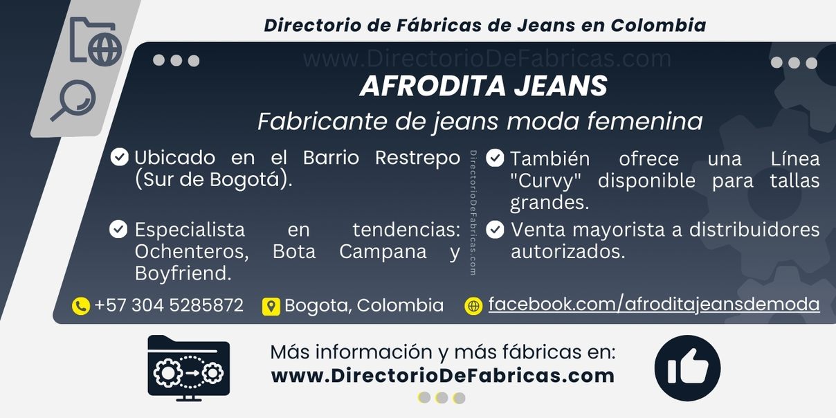 Business Card: AFRODITA JEANS │ Directorio De Fabricas