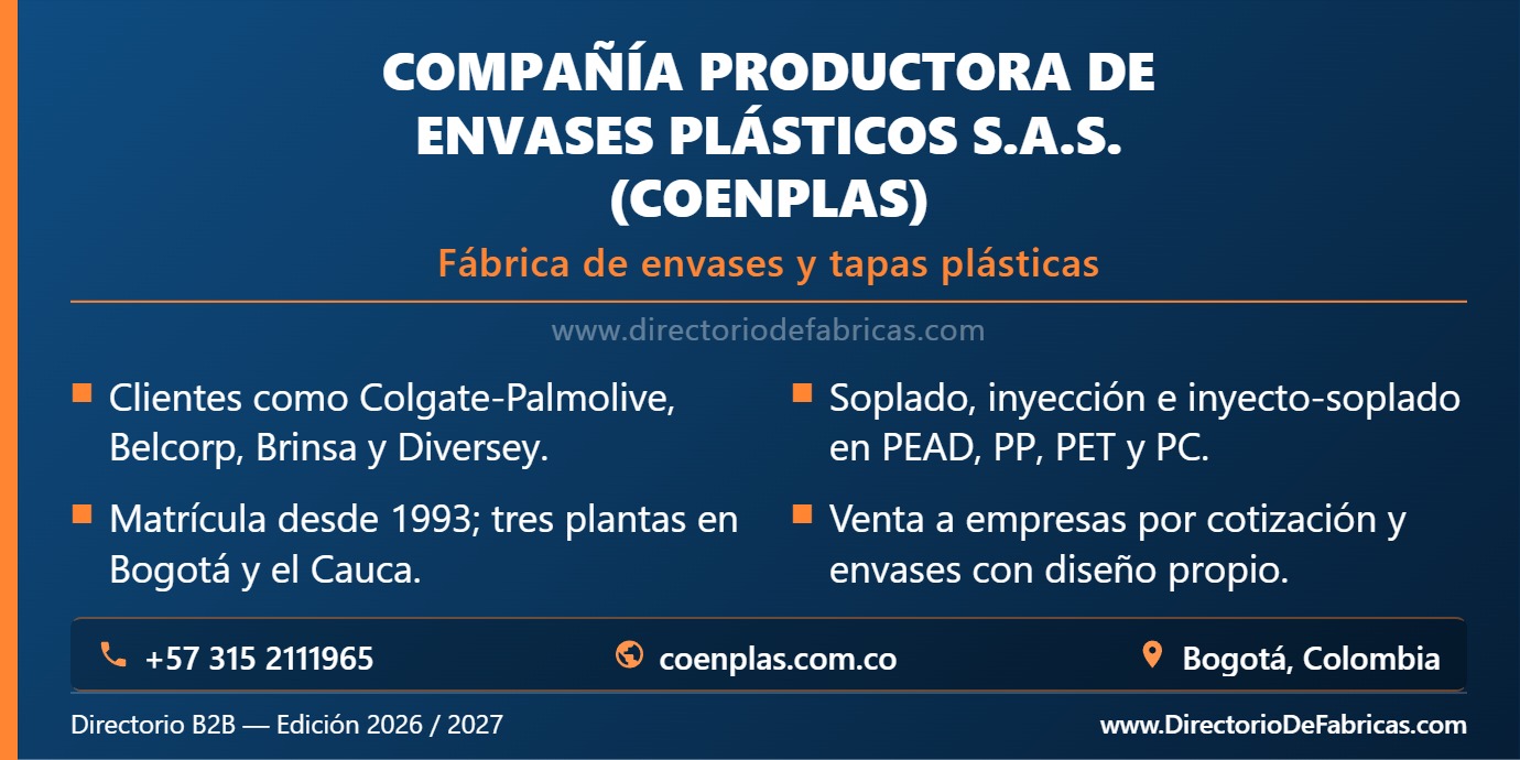 Business Card: Compañía Productora de Envases Plásticos S.A.S. (Coenplas) │ Directorio De Fabricas