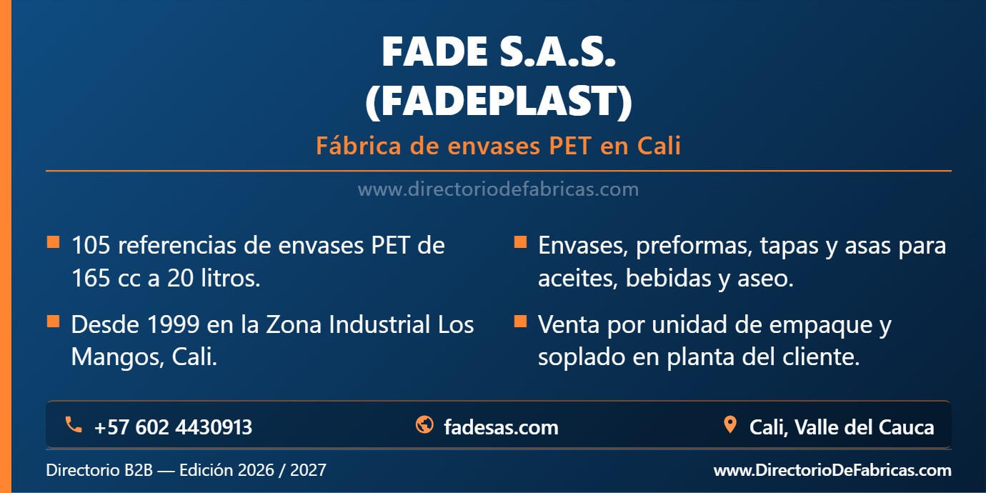 Business Card: Fade S.A.S. (Fadeplast) │ Directorio De Fabricas