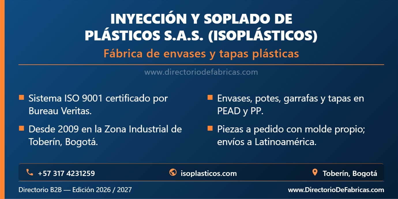 Business Card: Inyección y Soplado de Plásticos S.A.S. (Isoplásticos) │ Directorio De Fabricas