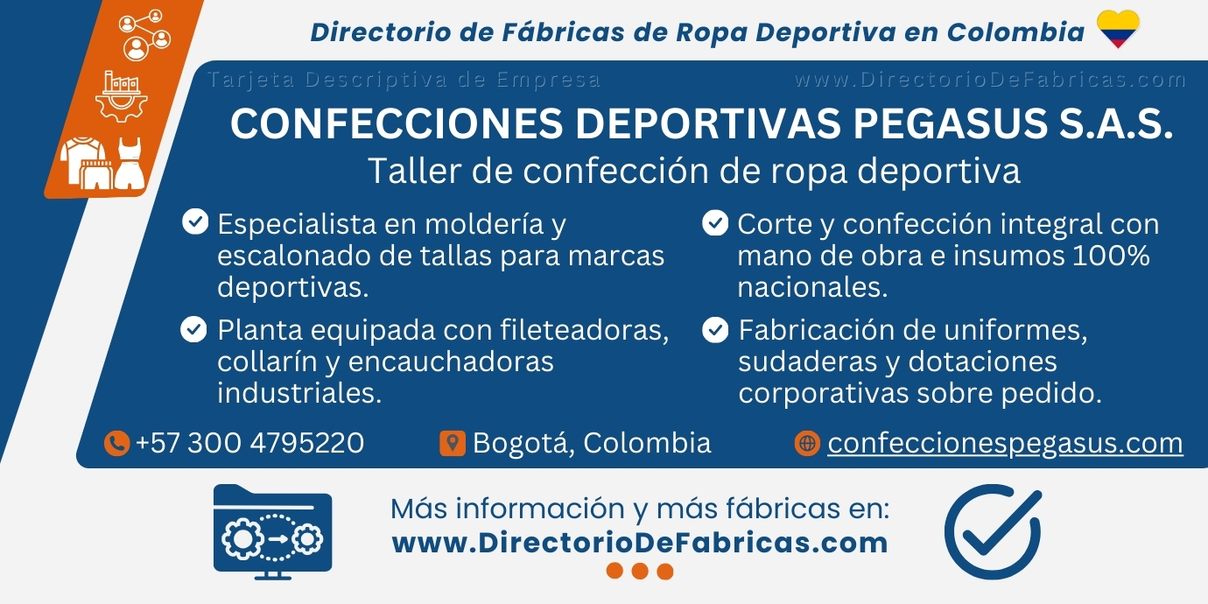 Business Card: Confecciones Pegasus │ Directorio De Fabricas