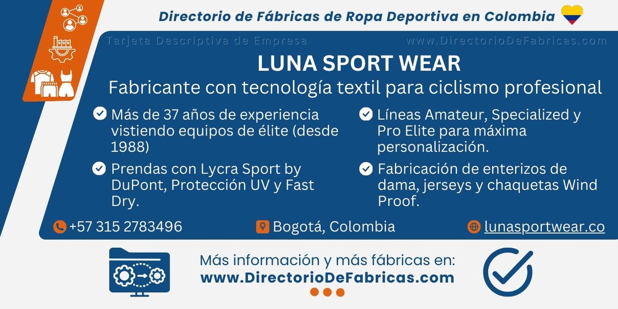 Business Card: Luna Sport Wear │ Directorio De Fabricas