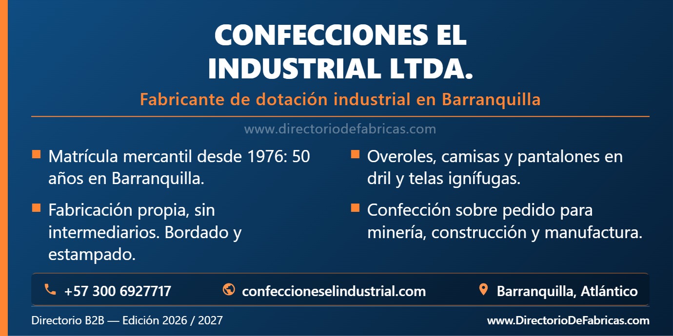 Business Card: Confecciones El Industrial Ltda. │ Directorio De Fabricas