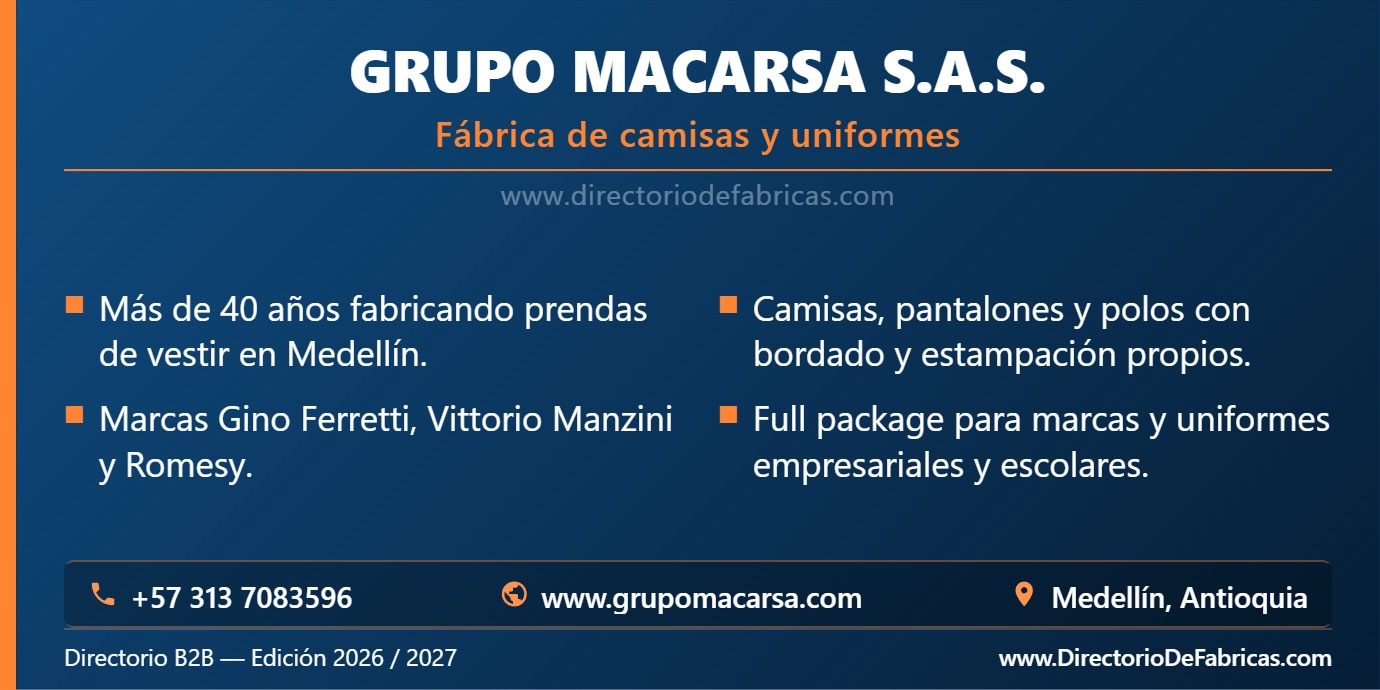 Business Card: Grupo Macarsa S.A.S. │ Directorio De Fabricas