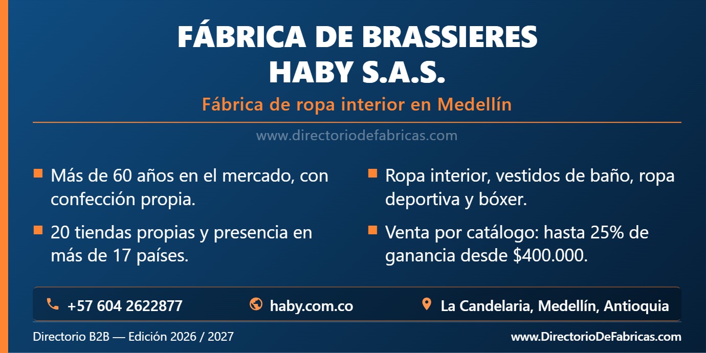 Business Card: Fábrica de Brassieres Haby S.A.S. │ Directorio De Fabricas