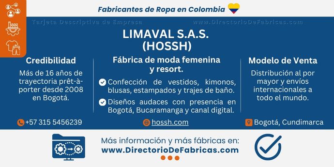 Business Card: Limaval S.A.S. (Hossh) │ Directorio De Fabricas