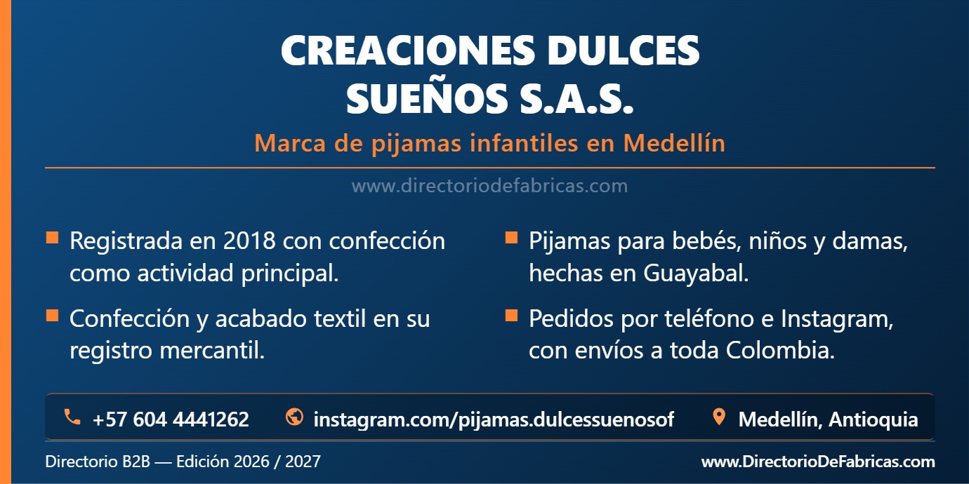 Business Card: Creaciones Dulces Sueños S.A.S. │ Directorio De Fabricas
