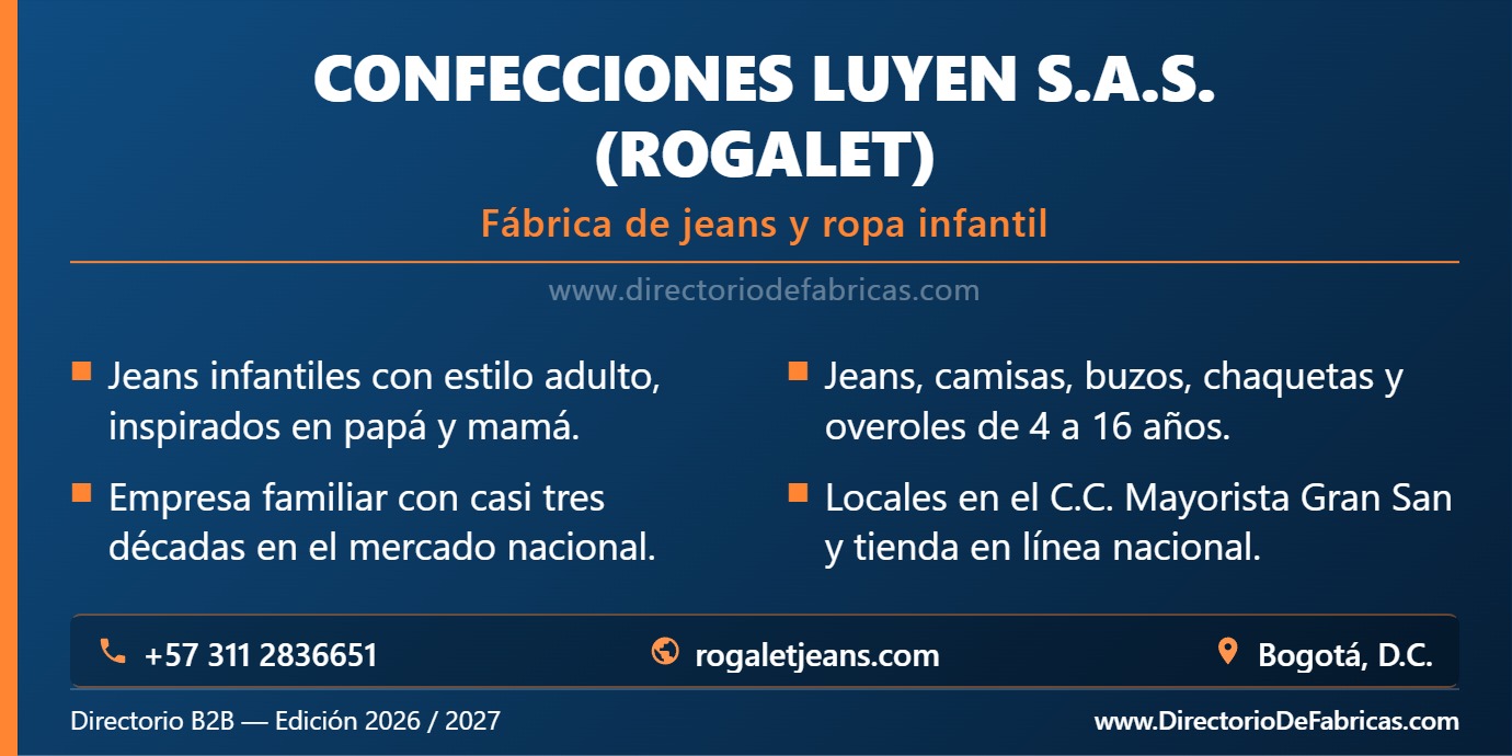 Business Card: Confecciones Luyen S.A.S. (Rogalet) │ Directorio De Fabricas