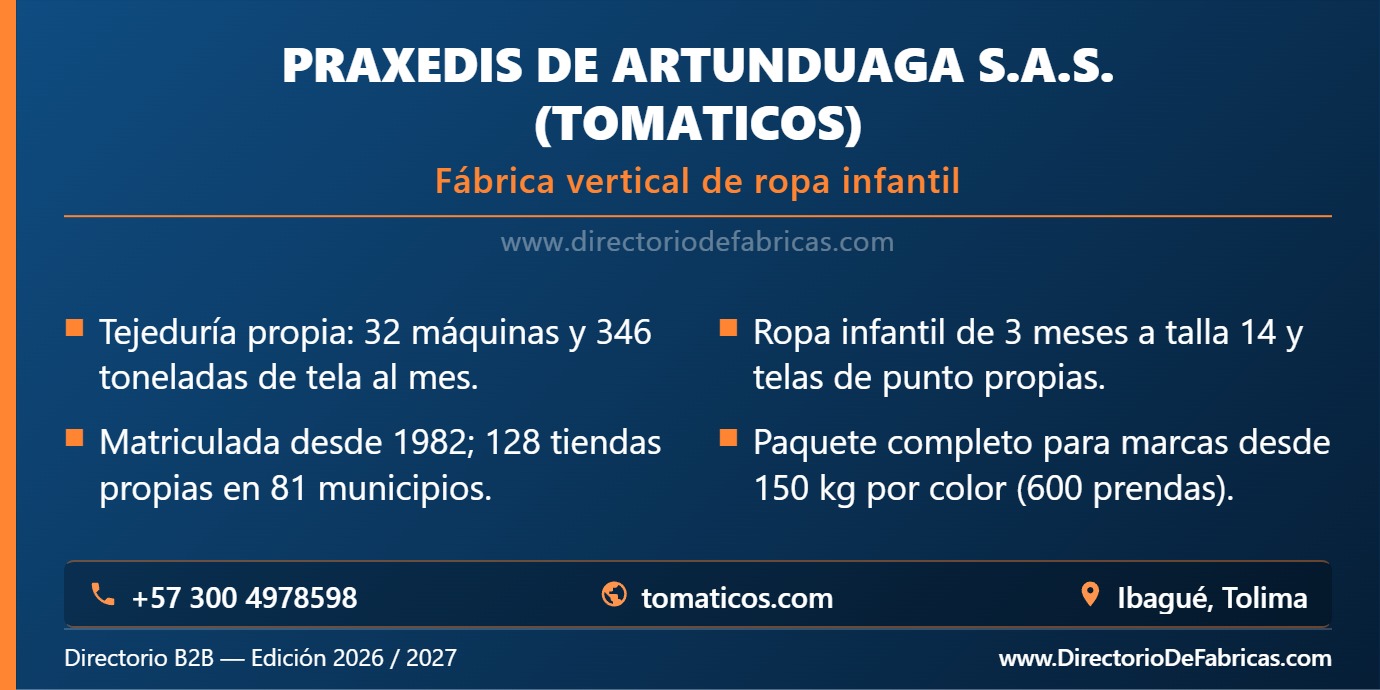 Business Card: Praxedis de Artunduaga S.A.S. (Tomaticos) │ Directorio De Fabricas