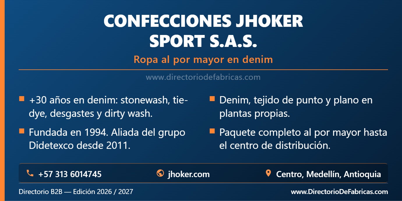 Business Card: Confecciones Jhoker Sport S.A.S. │ Directorio De Fabricas