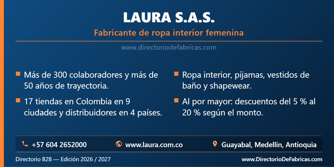 Business Card: Laura S.A.S. │ Directorio De Fabricas
