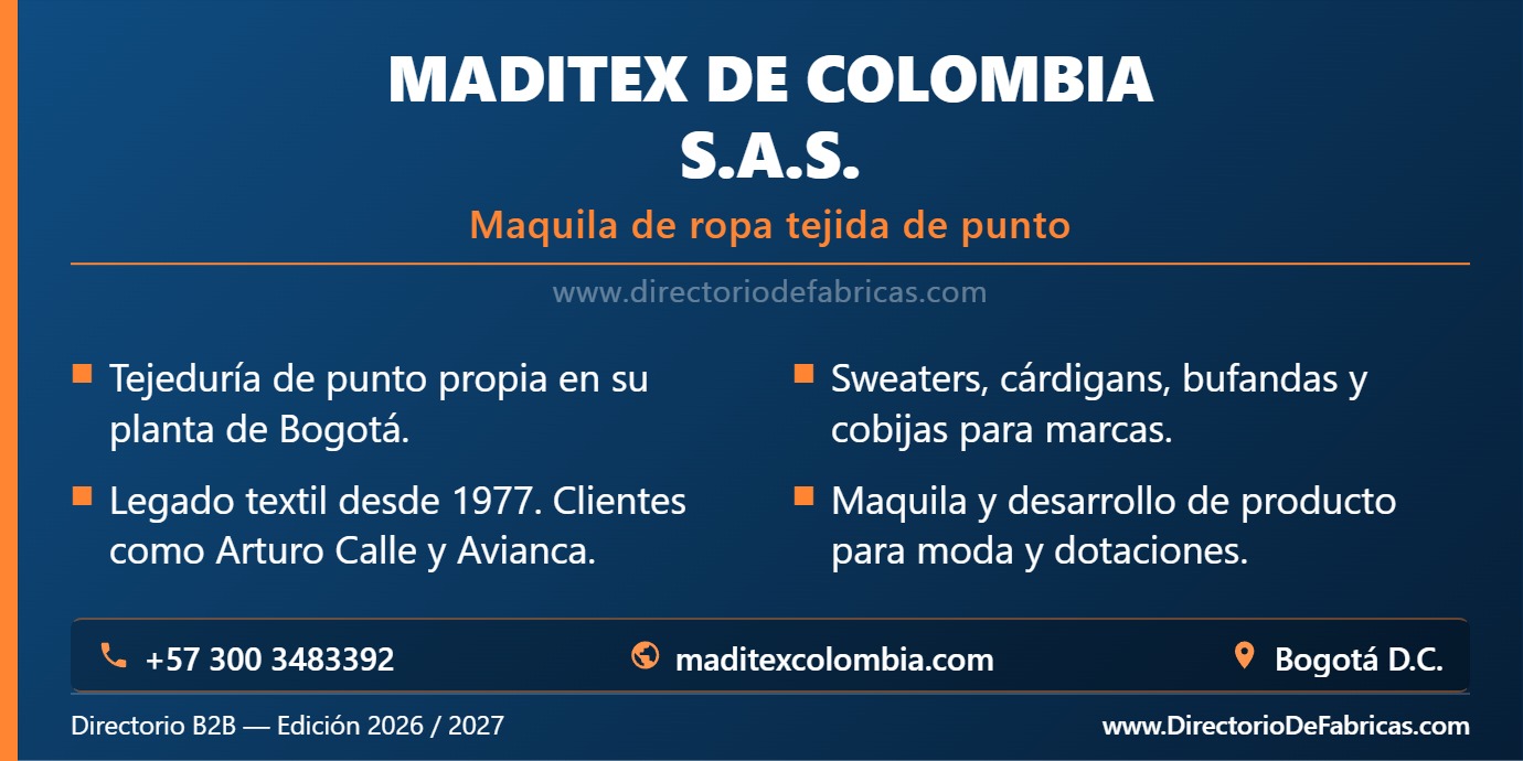 Business Card: Maditex de Colombia S.A.S. │ Directorio De Fabricas
