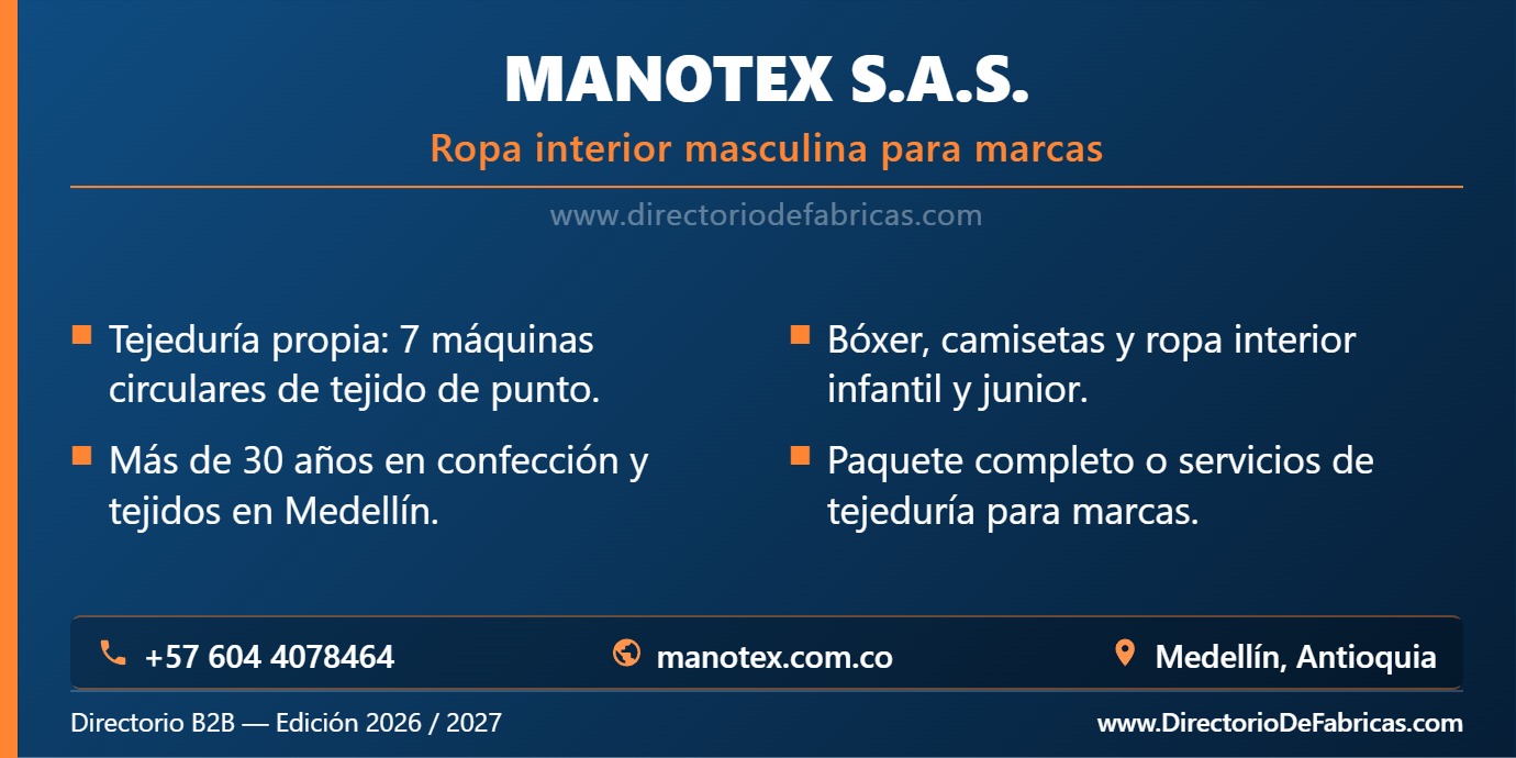 Business Card: Manotex S.A.S. │ Directorio De Fabricas