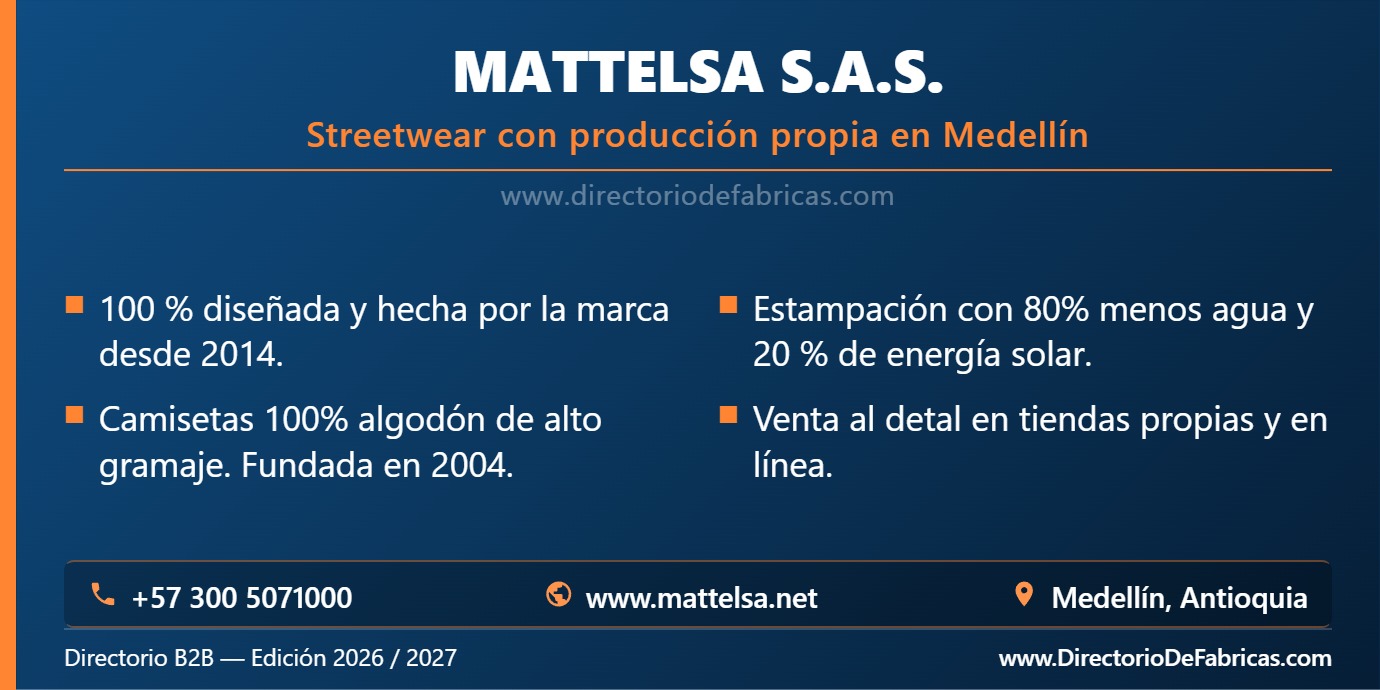 Business Card: Mattelsa S.A.S. │ Directorio De Fabricas