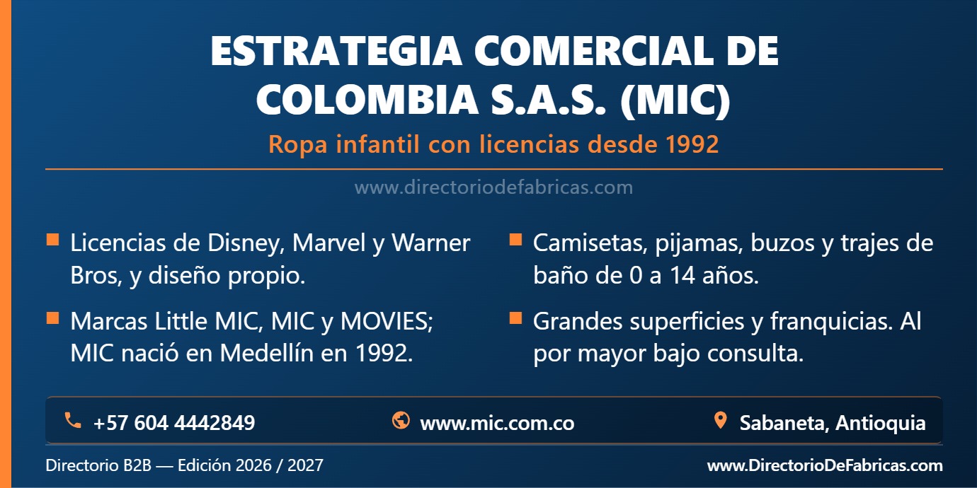 Business Card: Estrategia Comercial de Colombia S.A.S. (MIC) │ Directorio De Fabricas