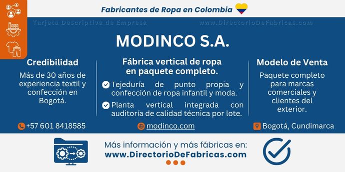 Business Card: Modinco S.A. │ Directorio De Fabricas
