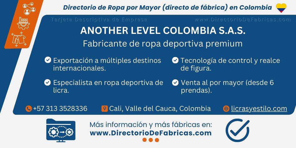 Business Card: Another Level Colombia S.A.S. │ Directorio De Fabricas