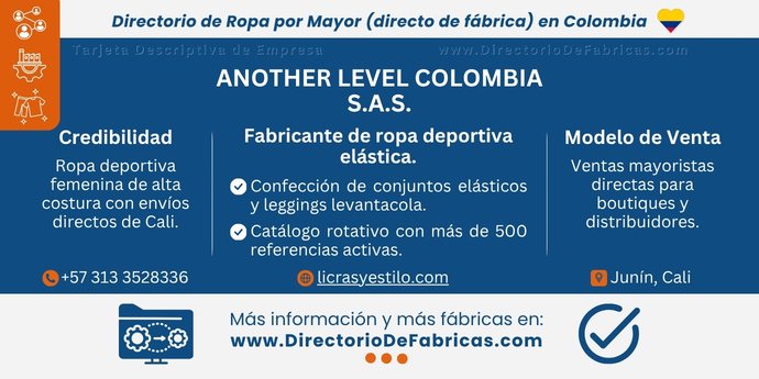Business Card: Another Level Colombia S.A.S. │ Directorio De Fabricas