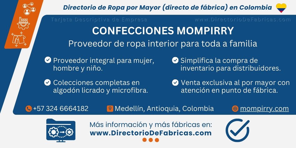 Business Card: Confecciones Mompirry │ Directorio De Fabricas