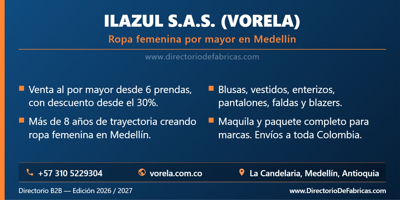 Business Card: Ilazul S.A.S. (Vorela) │ Directorio De Fabricas