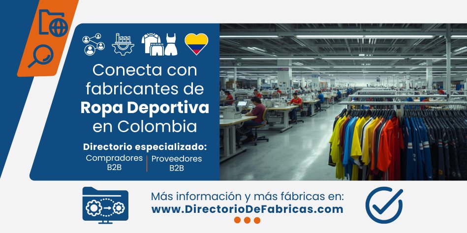 Banner del Directorio B2B de Fábricas de Gorras en Colombia, ilustrando una planta de confección industrial con operarias trabajando y pilas de cachuchas de colores listas para distribución mayorista