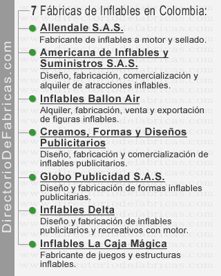 7 fábricas de inflables en Colombia