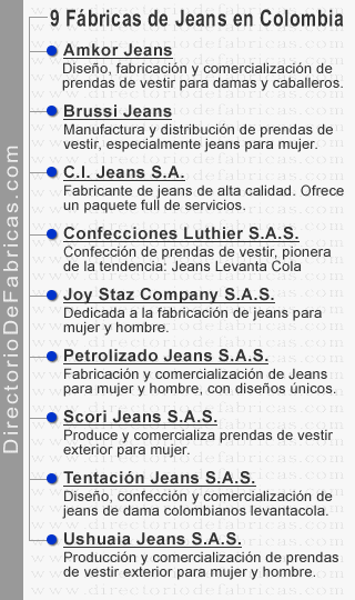 9 fábricas de jeans en Colombia