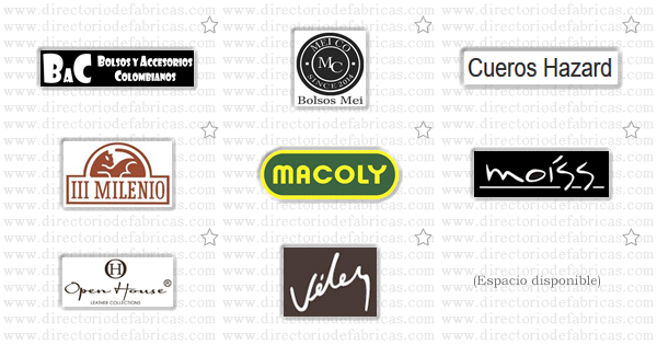 Muro con logotipos de Fábricas de Bolsos en Colombia