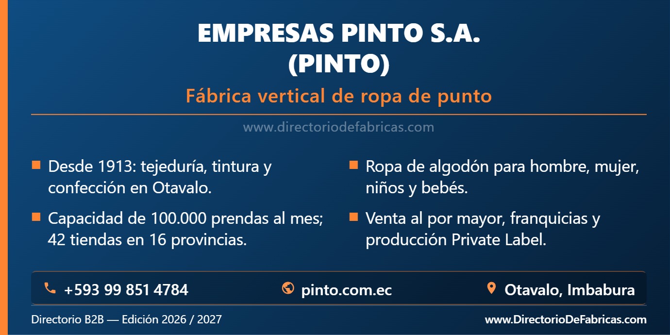 Business Card: Empresas Pinto S.A. (Pinto) │ Directorio De Fabricas