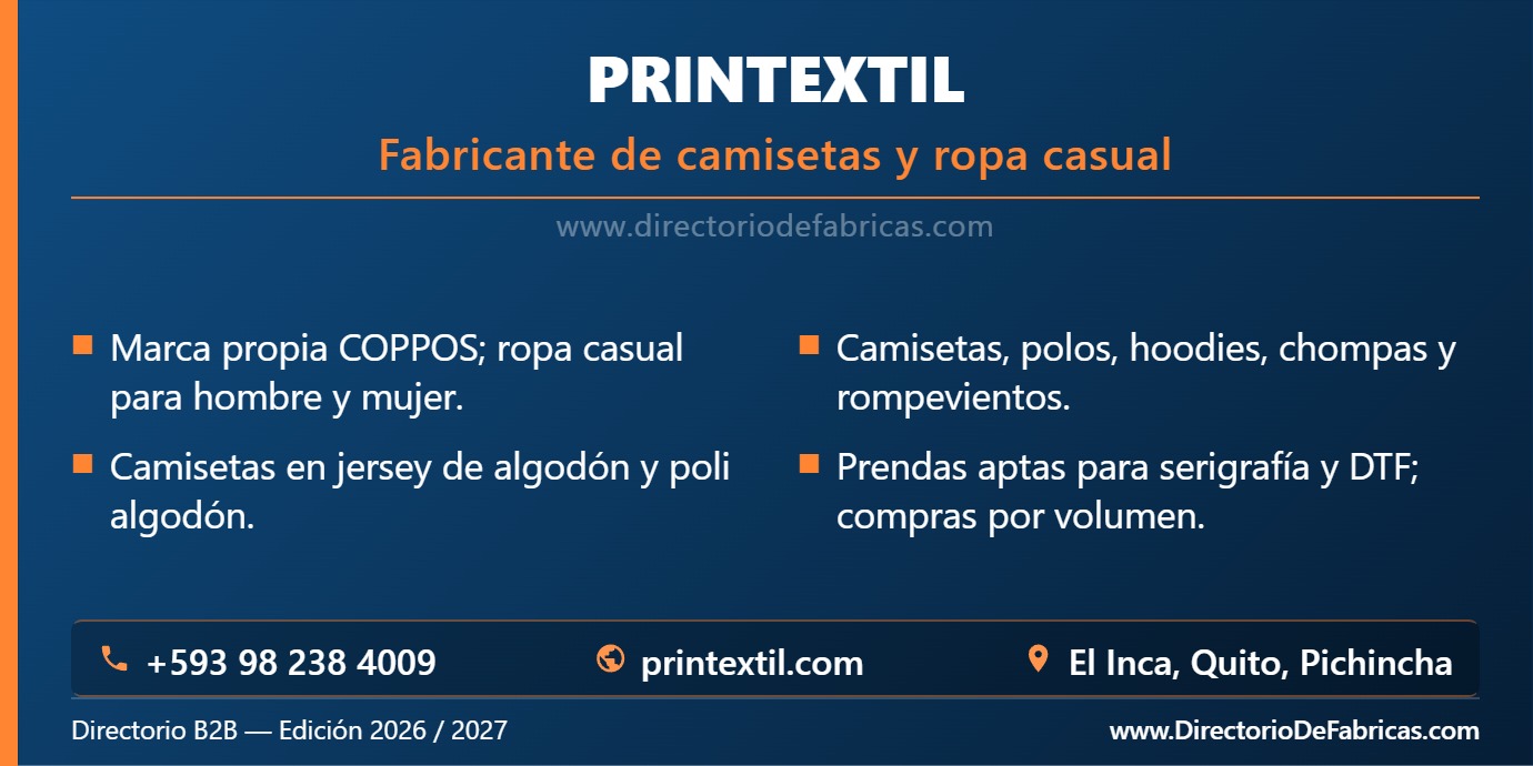 Business Card: Printextil │ Directorio De Fabricas