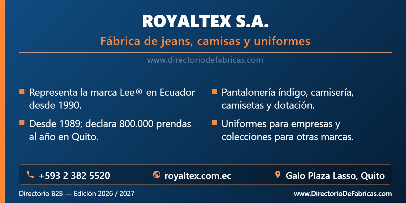 Business Card: Royaltex S.A. │ Directorio De Fabricas